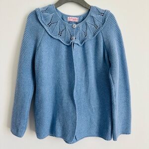 LA COQUETA Blue Cotton Girl Cardigan Size 5Y
